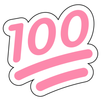 100 One-Hundred Emoji Sticker (Pink)